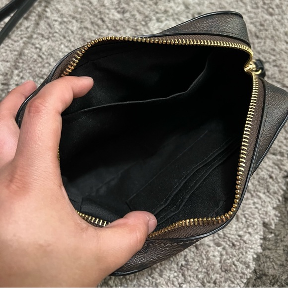 Coach Mini Camera Bag In Signature Canvas. EUC. 71/4" (L) × 5 1/4' (H) × 2" (H) - Picture 9 of 12